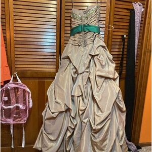 Bronze and Olive Prom Dress